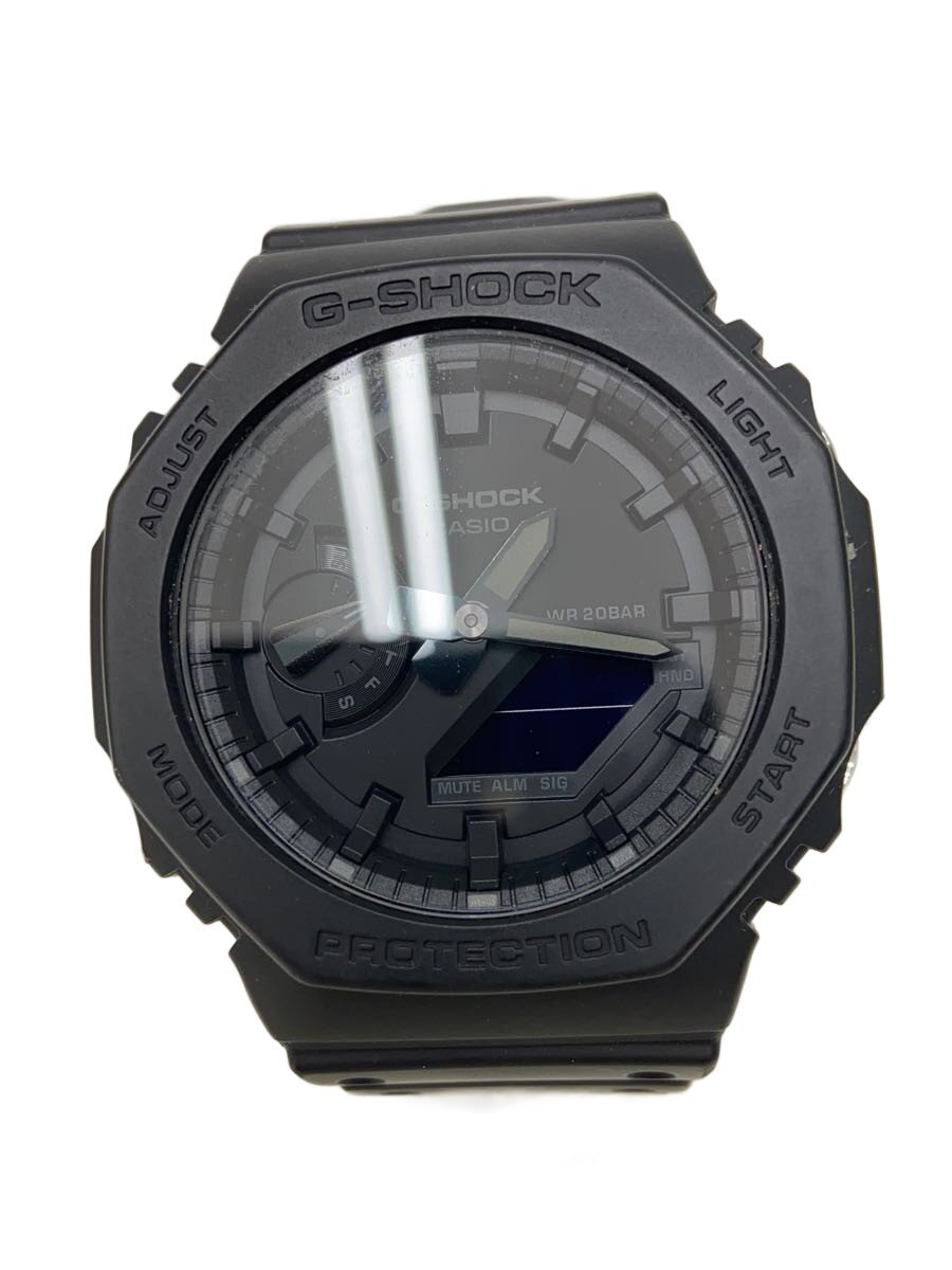 【中古】CASIO◆石英ウオッチ_G-SHOCK/デジアナ/天然ゴム/BLK/BLK【服飾雑貨他】