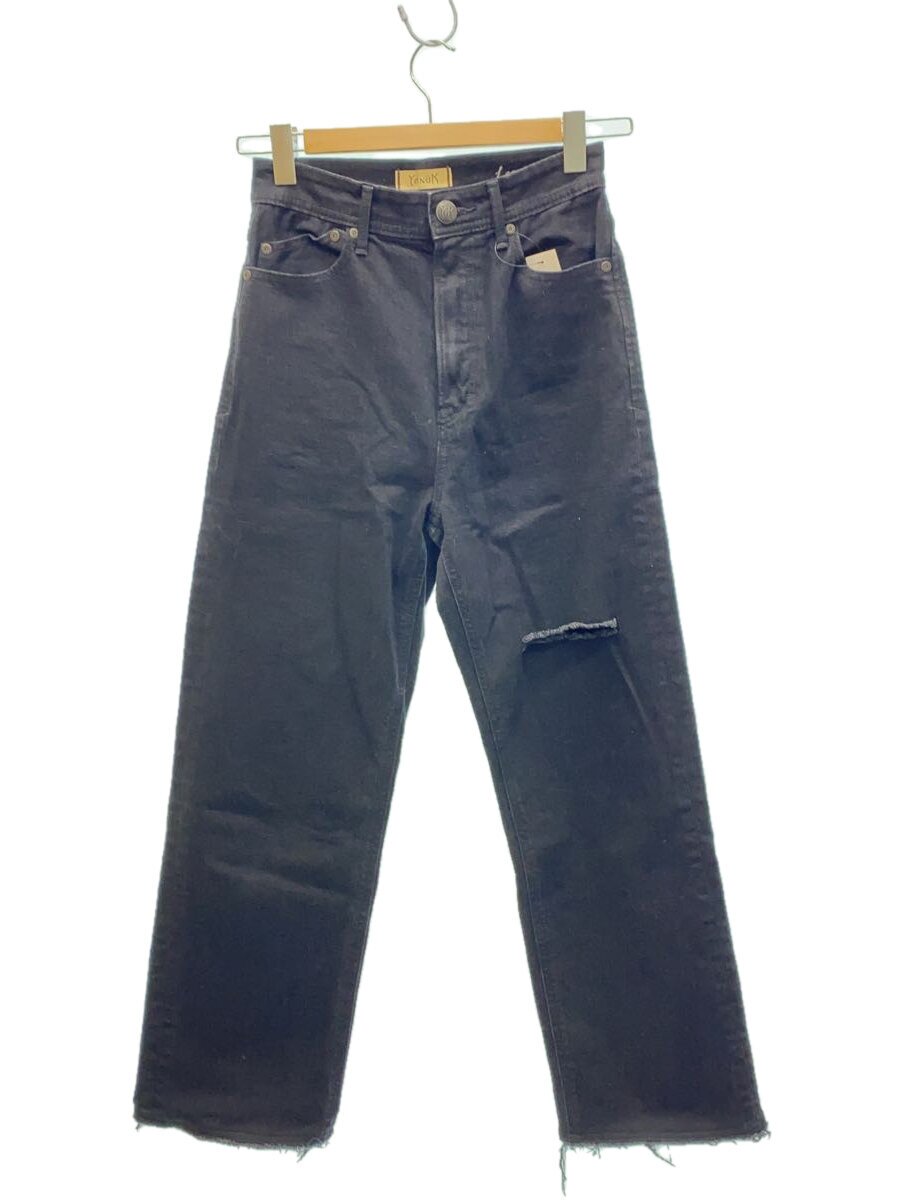 【中古】YANUK◆LEA/ボーイズストレート/25/綿織物/BLK/57132239【レディースお召しもの】