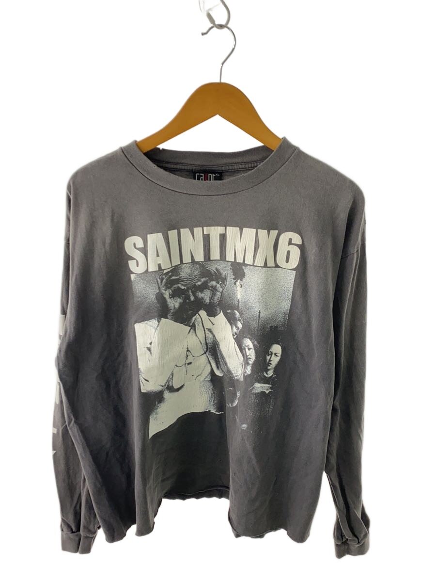 【中古】SAINT MICHAEL◆SAINT MX6/長袖プルオーバー/XL/綿織物/薄墨色/刷り上げる/SM-S23-0000-025【メンズウェア】