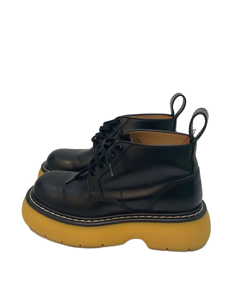 【中古】BOTTEGA VENETA◆ブーツ/36/黒いこと/なめし革【シューズ】