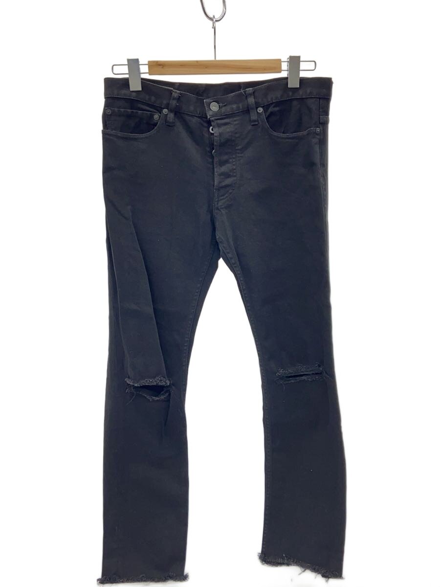 【中古】MINEDENIM◆107 S.Slim OWS BLK/スキニーパンツ/--/綿織物/ブランド名引き舟金具手抜かり【メンズウェア】