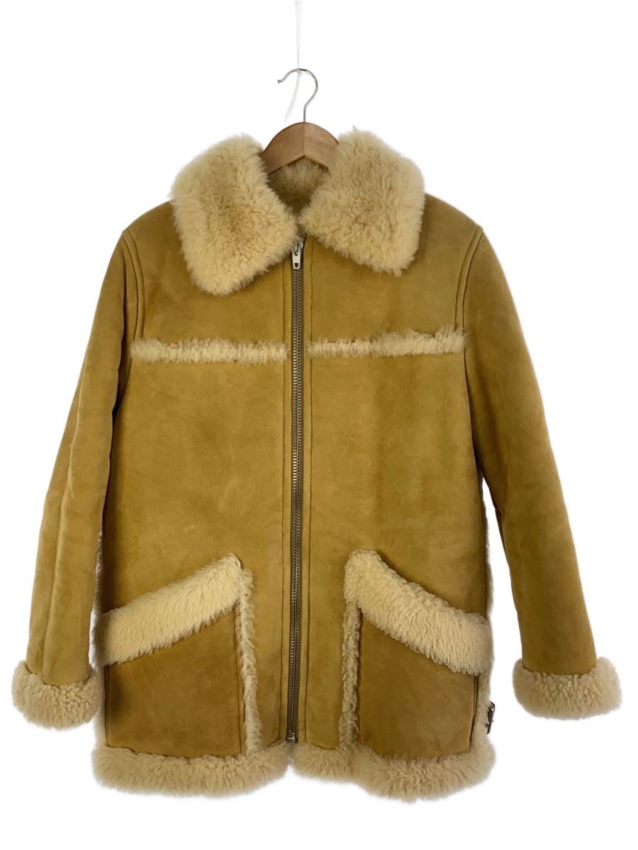 【中古】CELINE◆上衣/36/羊革/ベージュ/2D129269F【レディース御召しもの】