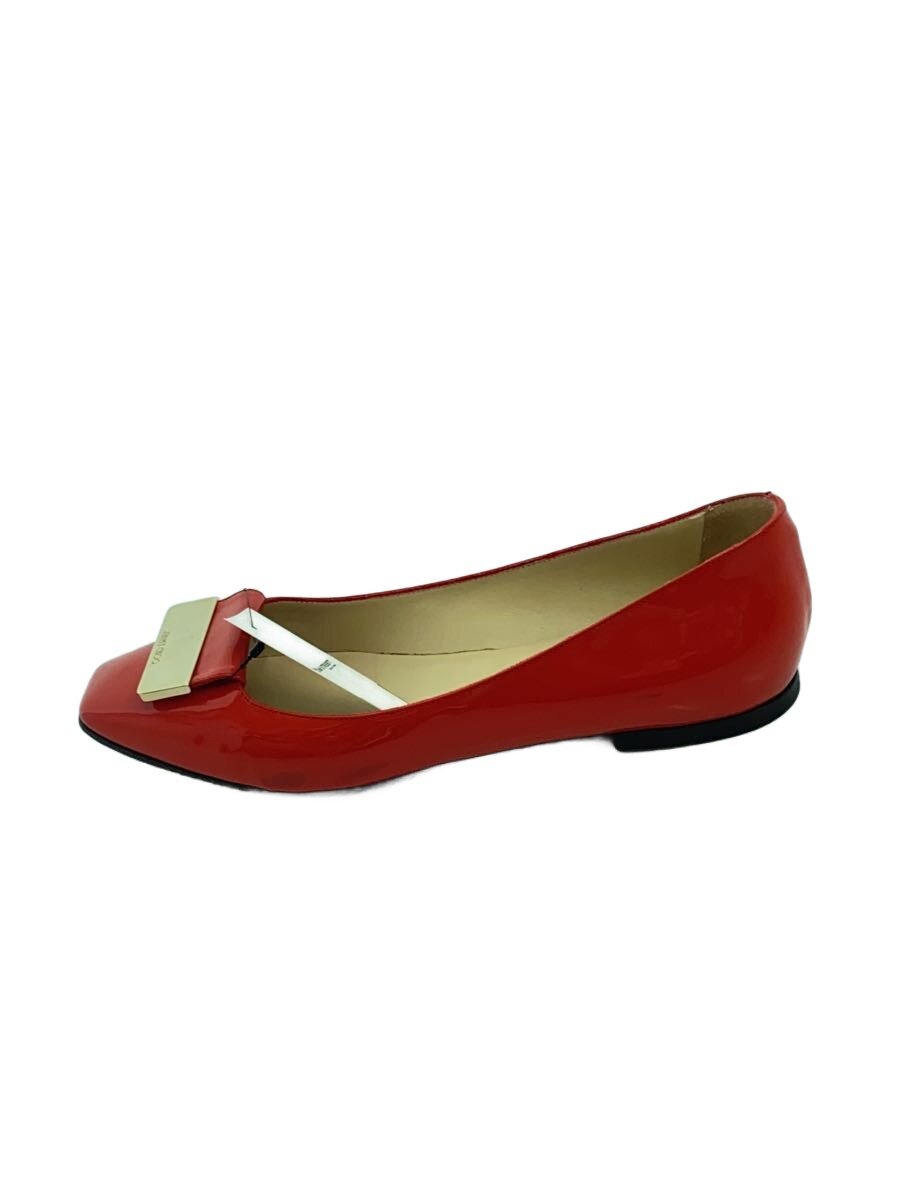【中古】JIMMY CHOO◆平ったいパンプス/--/RED/エナメル【シューズ】
