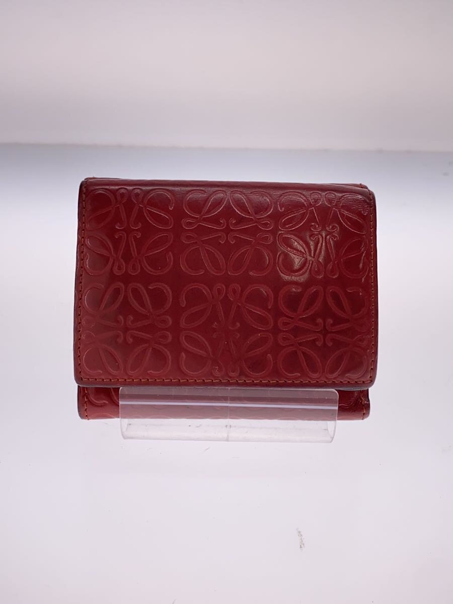 【中古】LOEWE◆リピートアナグラム/3つ折り財布/レザー/RED/総柄/レディース【服飾雑貨他】｜2ｎｄ STREET 店