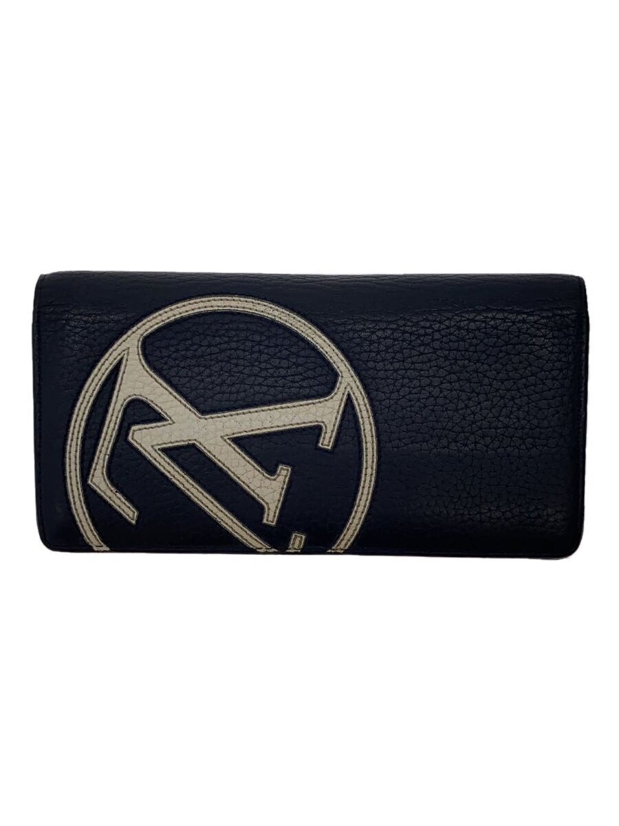 【中古】LOUIS VUITTON◆ポルト・フォイユ・ブラザ_トリヨン_LV倶楽部_NVY/牛皮/米国海軍/紺/メンズ【服飾雑貨他】