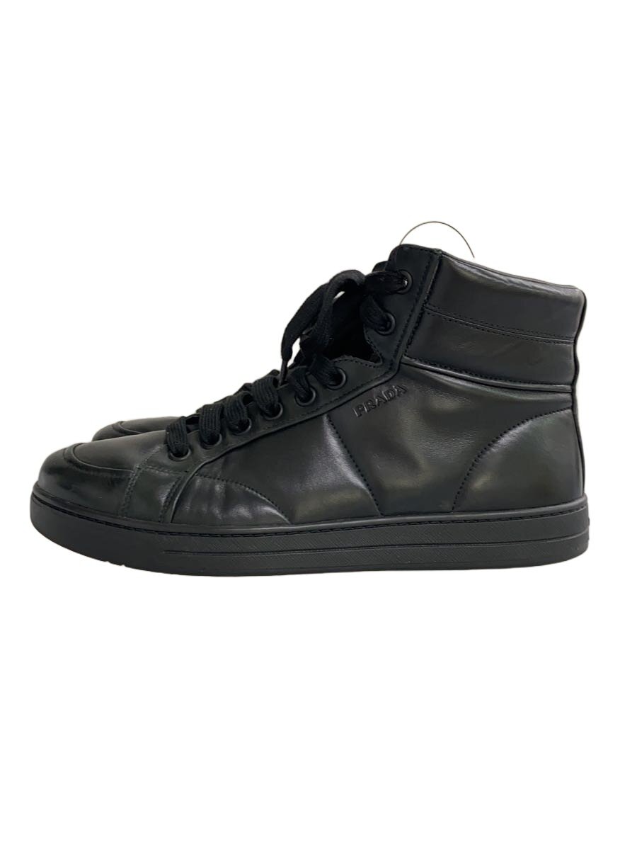 【中古】PRADA◆サイドジップハイカットスニーカー/8 1/2 /黒いこと/2TG 184//【シューズ】