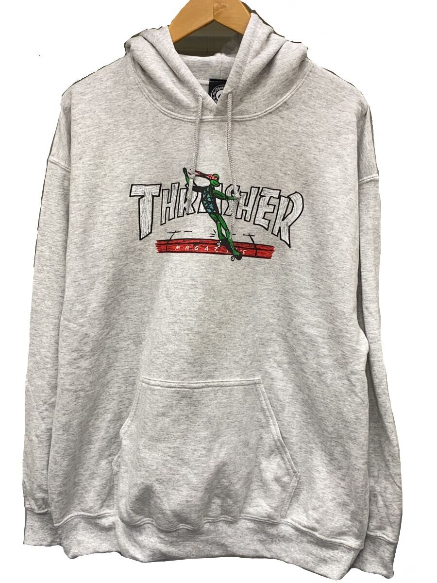 【中古】THRASHER◆パーカー/L/綿織物/GRY//【メンズウェア】