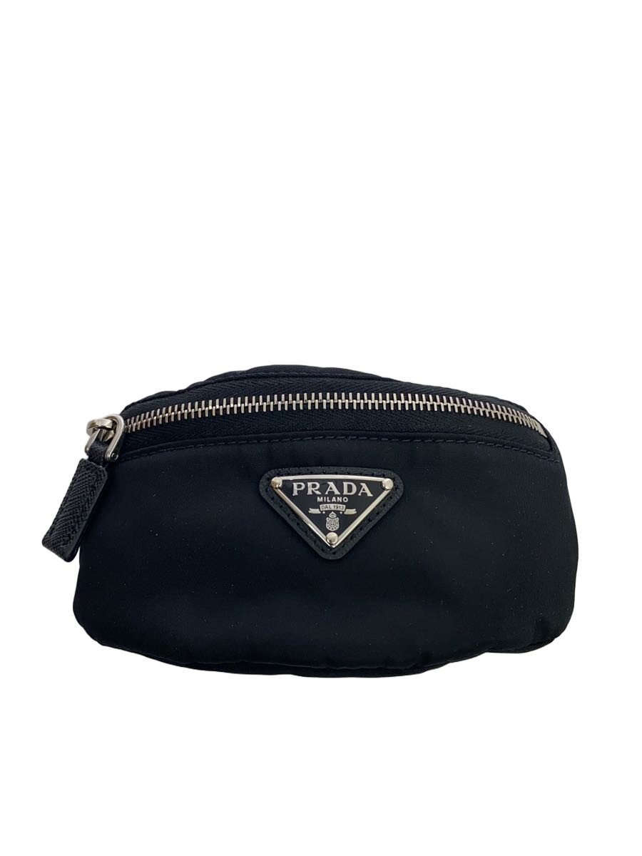 【中古】PRADA◆合財袋/ナイロン/黒いこと【御徒面子】