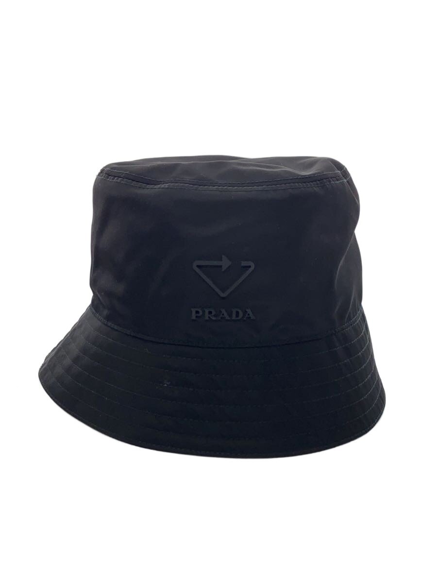 【中古】PRADA◆かぶり笠/S/ナイロン/BLK/無地/レディース/2HC137【服飾雑貨他】