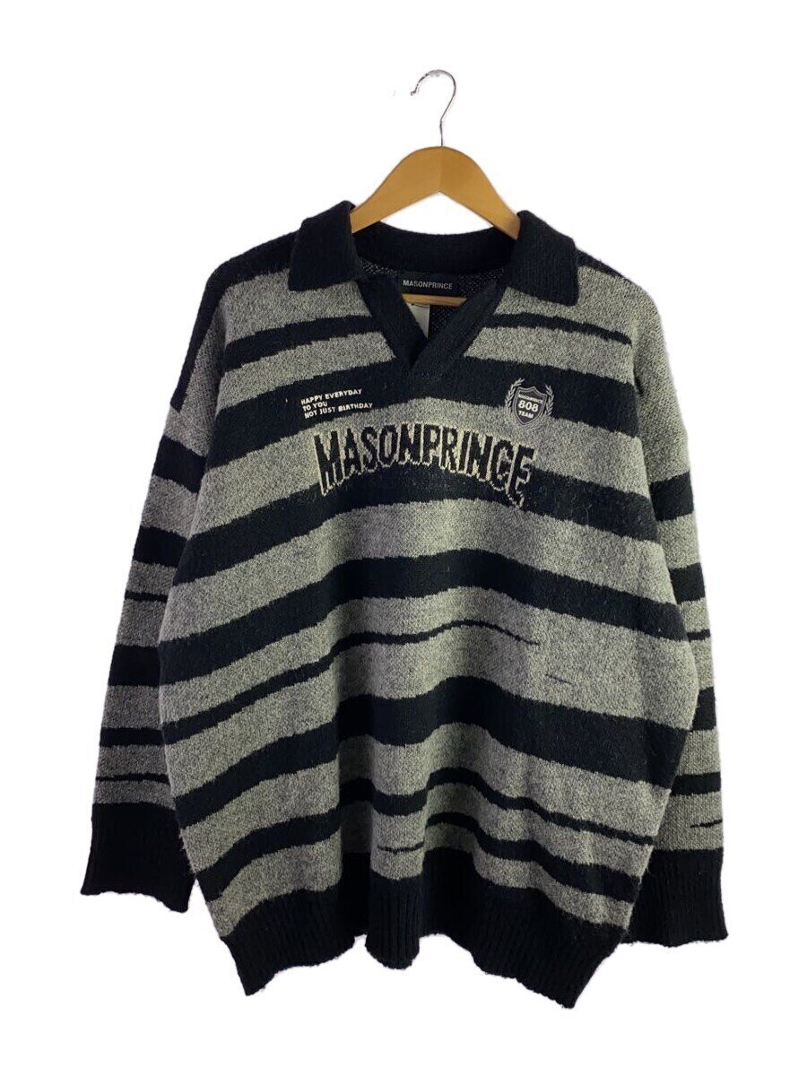 【中古】MASONPRINCE◆編み物・ティーシャツ(朦朦たる)/4/--/GRY/間借り人/MY2100【メンズウェア】