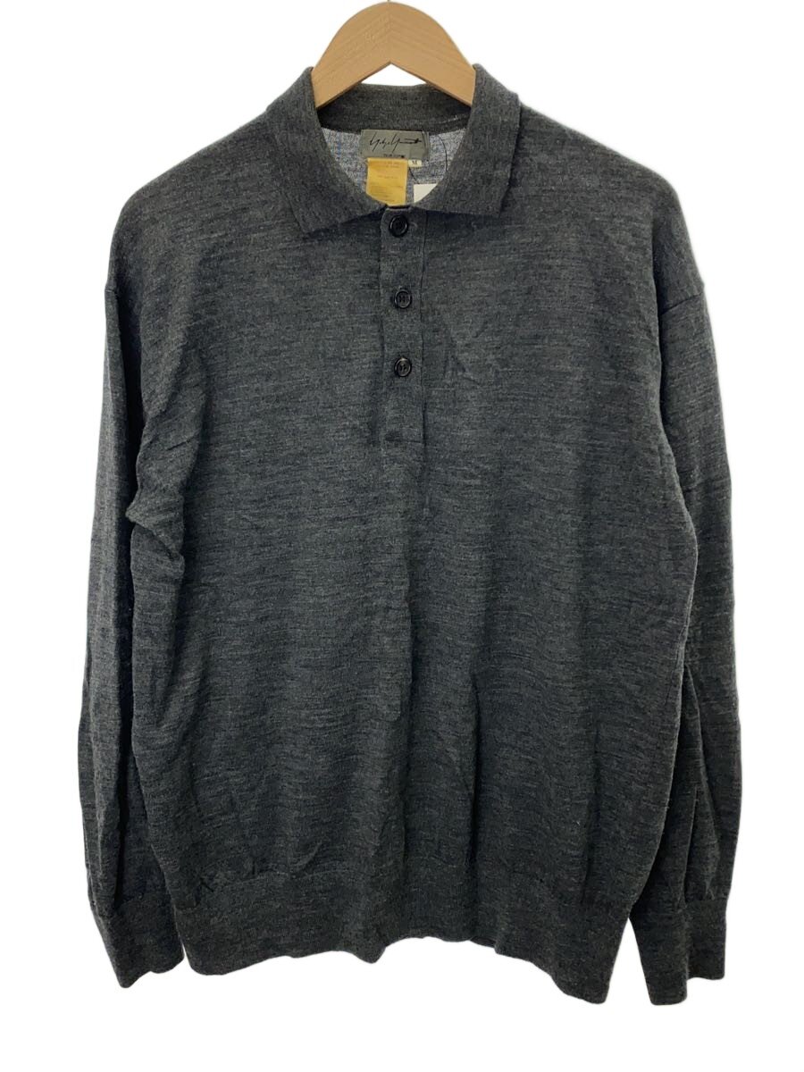【中古】yohji yamamoto POUR HOMME◆94aw/あやつり人形期/スポーツシャツ/M/羊毛/GRY/HV-K03-178【メンズウェア】