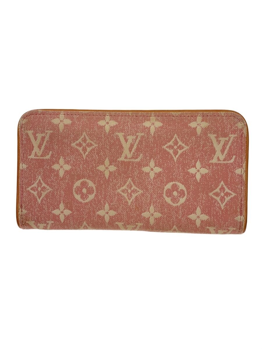 【中古】LOUIS VUITTON◆ジッピー・ウォレット_モノグラム・デニム/デニム/PNK/モノグラム/レディース【服飾雑貨他】
