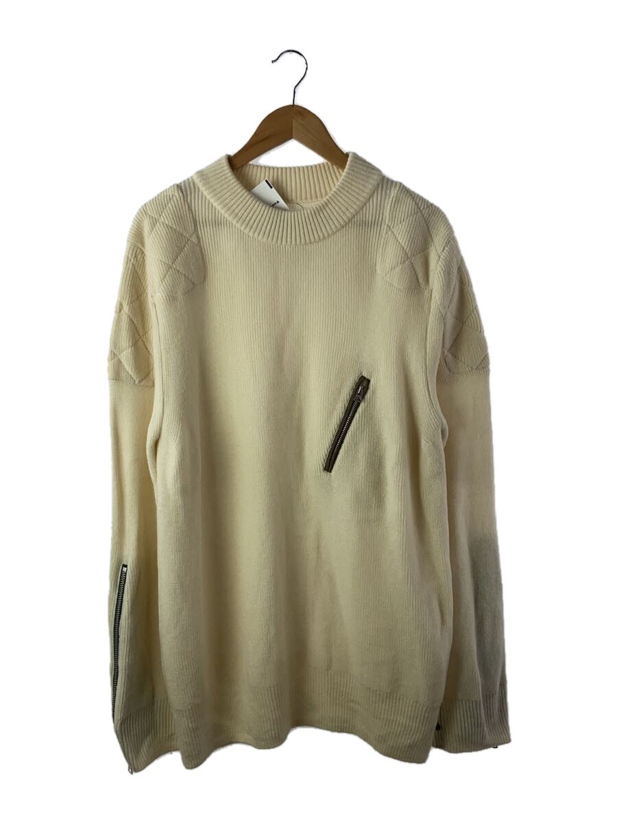 【中古】sacai◆編み物・スウェーター(朦々たる)/3/羊毛/BEG/無地/20-02405M【メンズウェア】