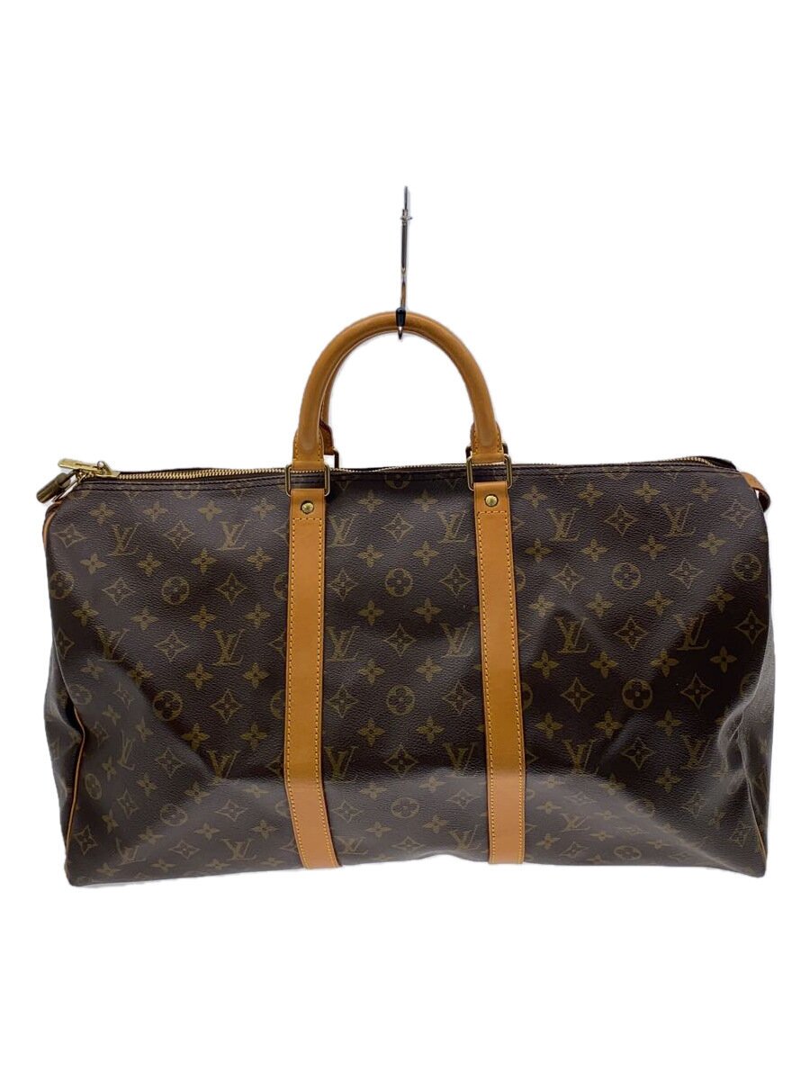 【中古】LOUIS VUITTON◆キーポル55_モノグラム・帆布_BRW/PVC/BRW/総柄/リベット金具サビ有/鍵欠品【御徒面子】