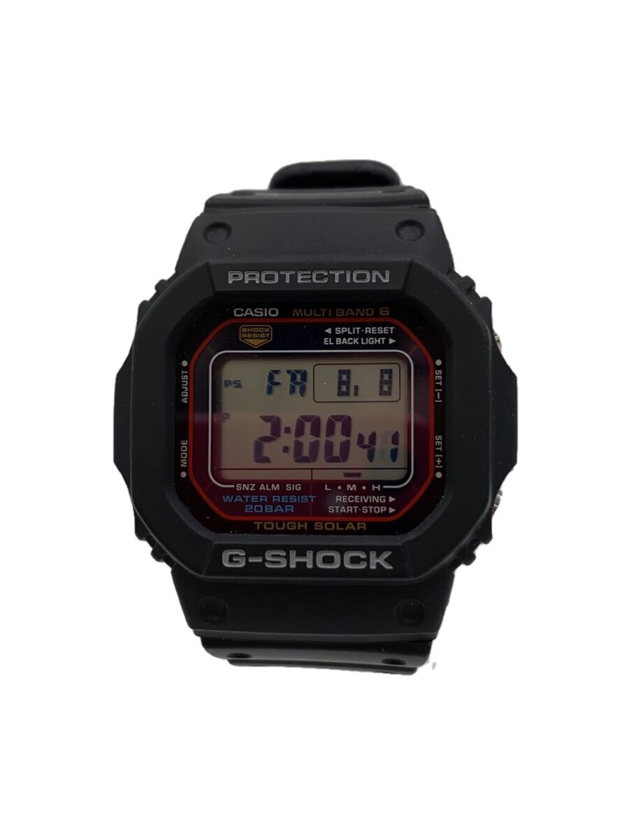 【中古】CASIO◆ソーラーウオッチ_G-SHOCK/デジタル/天然ゴム/BLK【服飾雑貨他】