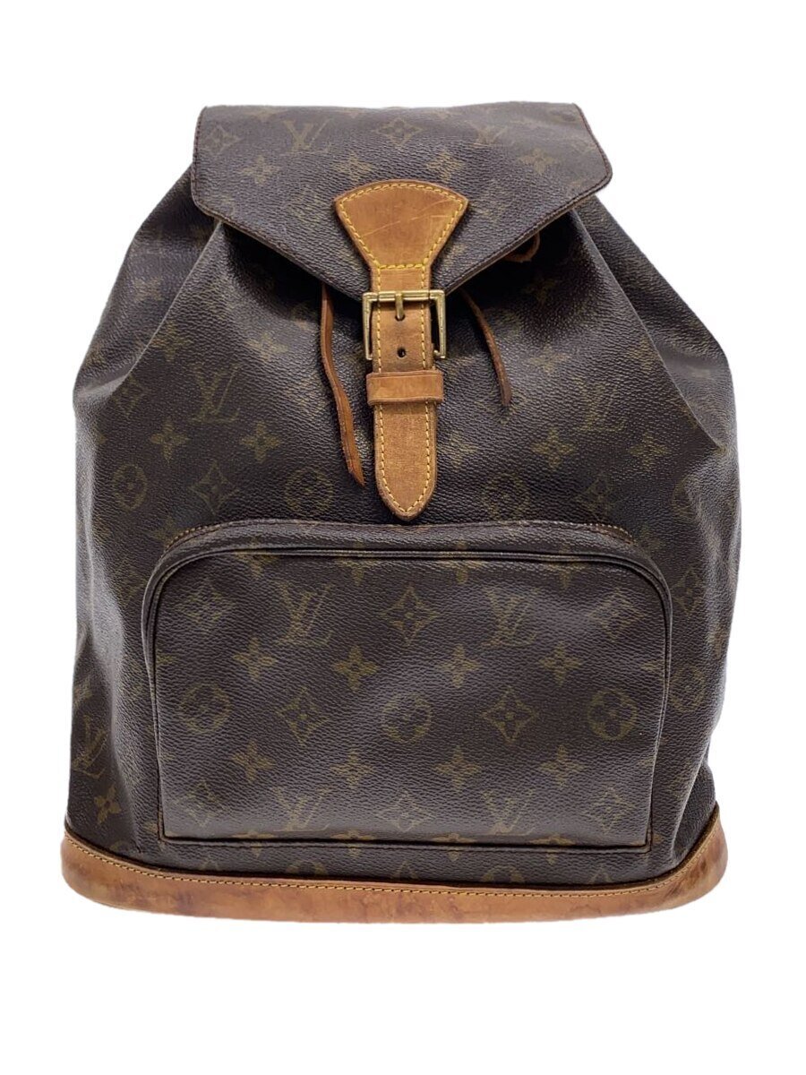 【中古】LOUIS VUITTON◆モン掏摸_モノグラム・帆布/PVC/BRW【御徒面子】