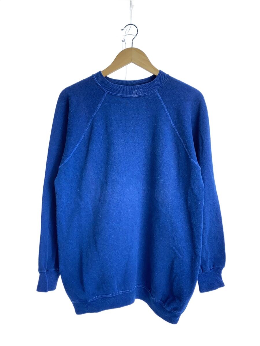 【中古】TOWN CRAFT◆50-60s/ラグラン/汗水/綿織物/BLU/無地【メンズウェア】