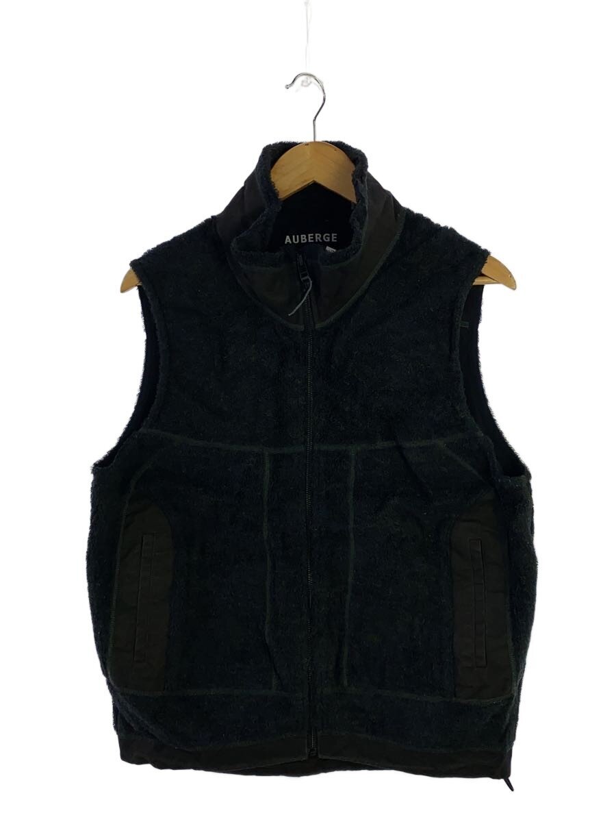 【中古】AUBERGE◆フリースベスト/38/羊毛/BLK/無地/金22A30//【メンズウェア】