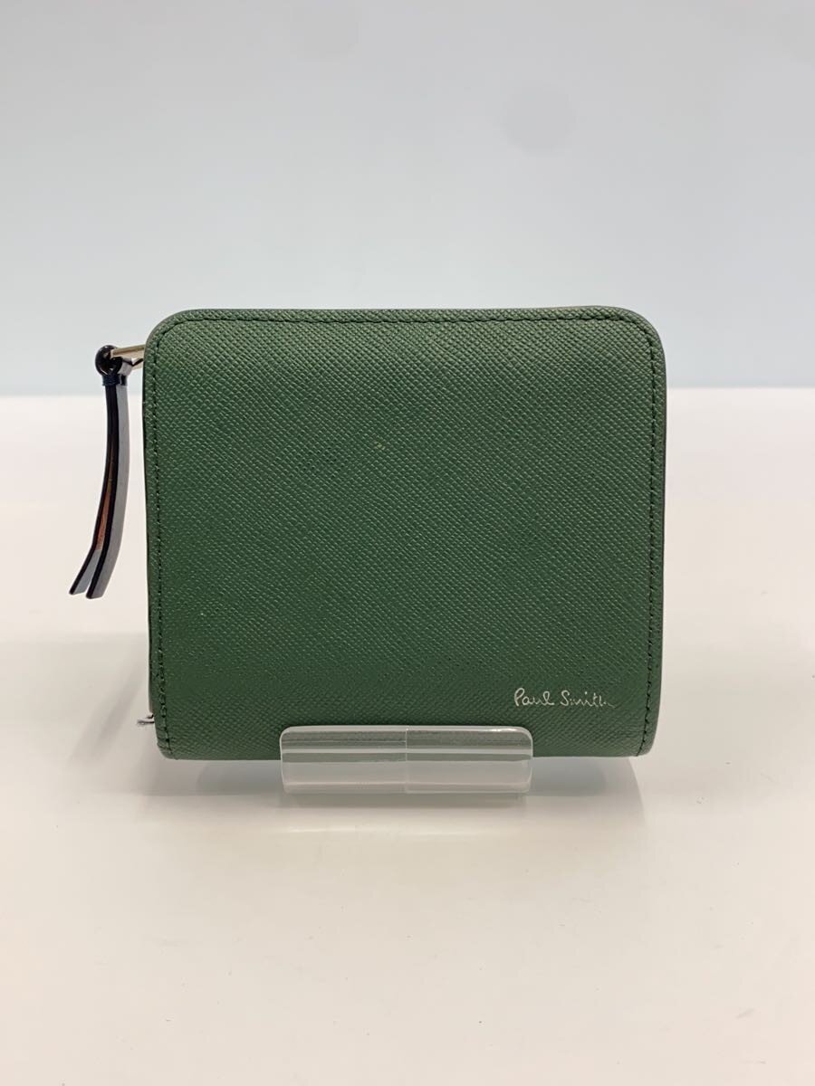 【中古】Paul Smith◆2つ折り金入れ/なめし革/GRN/無地/メンズ【服飾雑貨他】