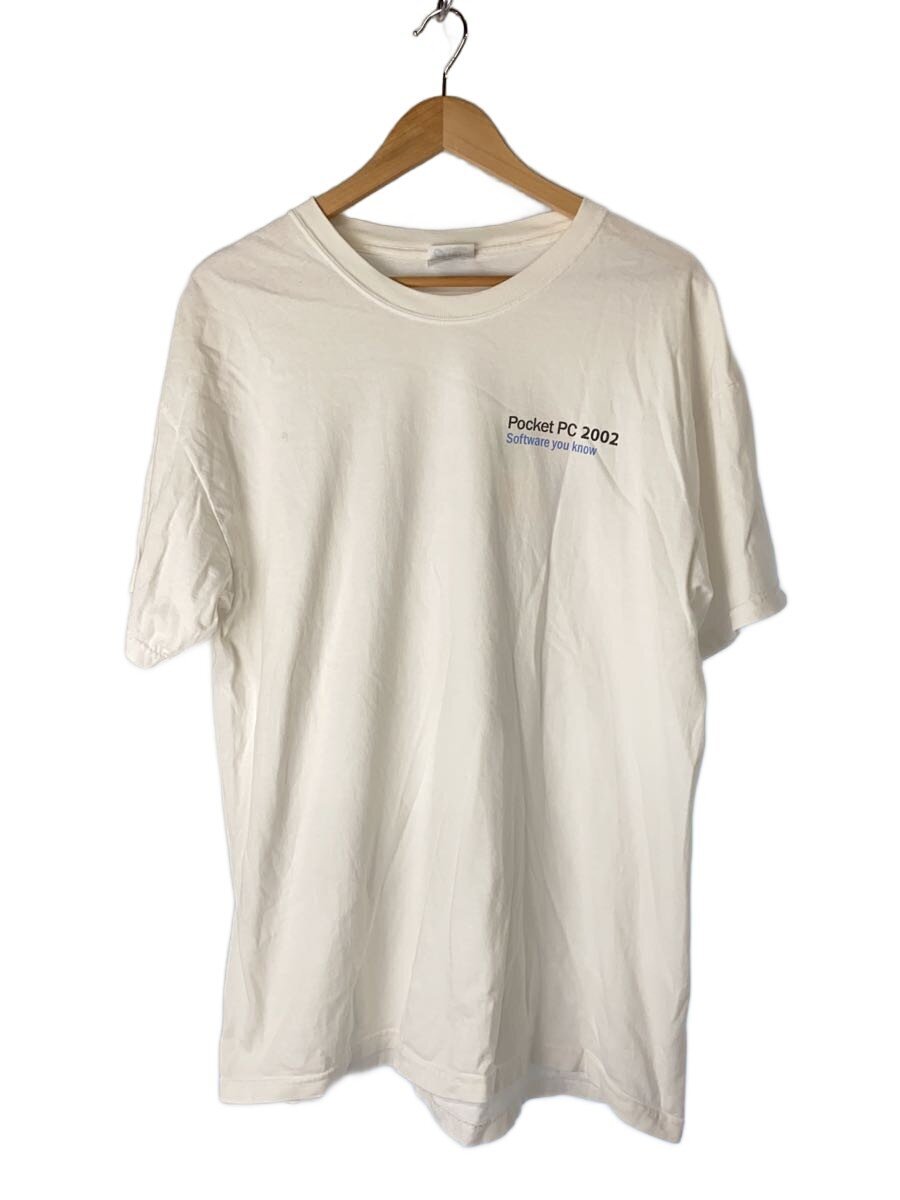 【中古】PORT＆COMPANY◆Windows/会社組織T/プルオーバー/L/綿織物/WHT/刷り上げる【メンズウェア】
