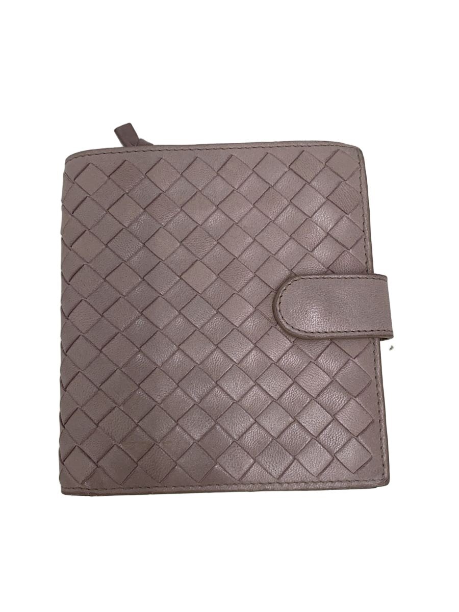 【中古】BOTTEGA VENETA◆2つ折り金入れ/なめし革/BEG/レディース【服飾雑貨他】
