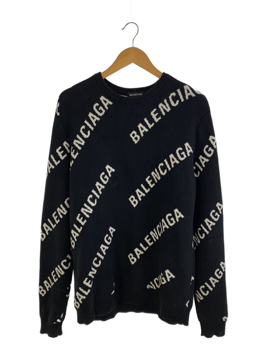 【中古】BALENCIAGA◆ニット・セーター(厚手)/M/コットン/BLK/総柄/576307 T3153【メンズウェア】｜2ｎｄ STREET 店