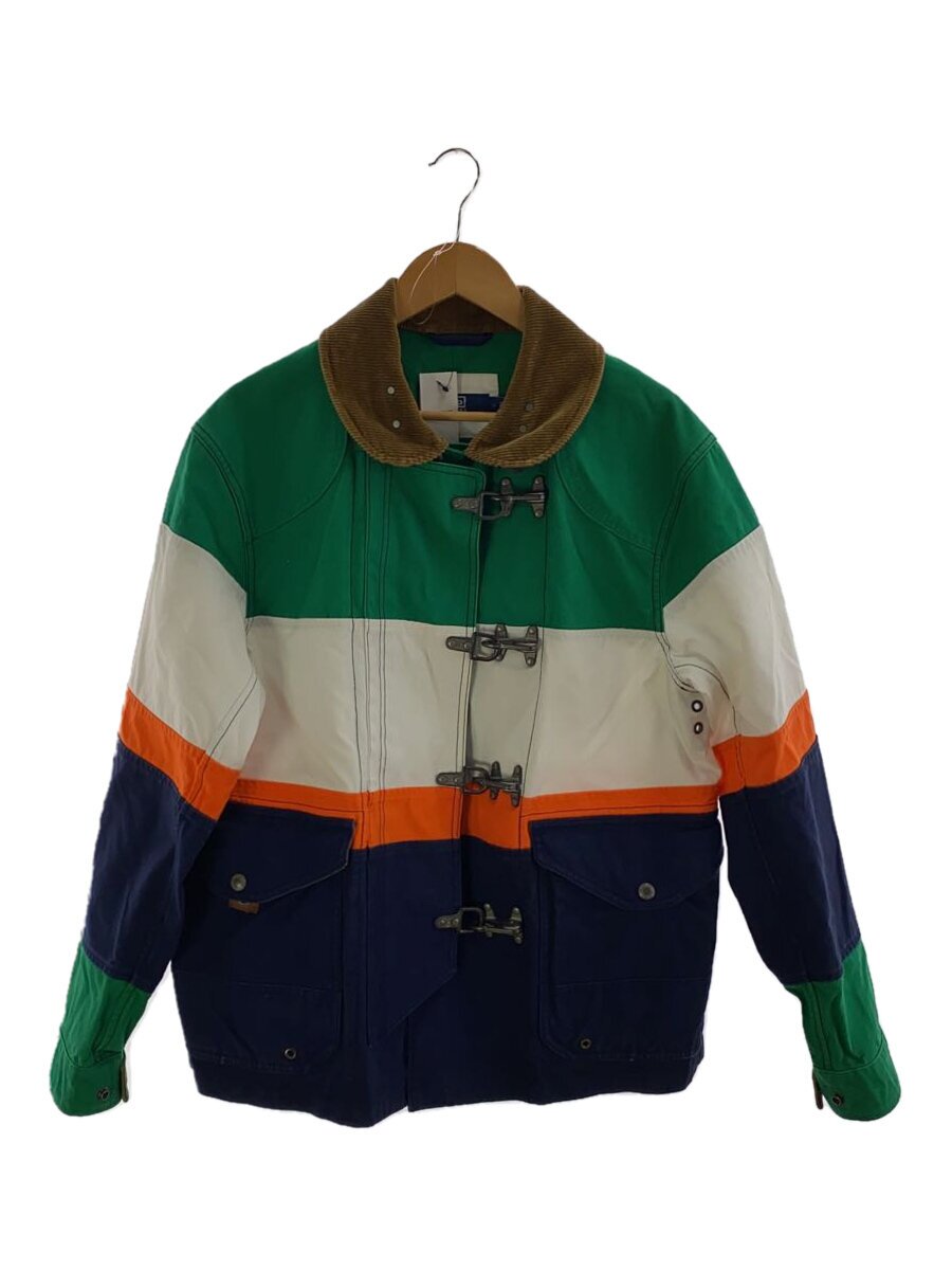 【中古】POLO RALPH LAUREN◆上衣/M/綿織物/マルチ色つや/無地/カラーブロックキャンバスジャケット/ファイヤーマンジャケット【メンズウェア】