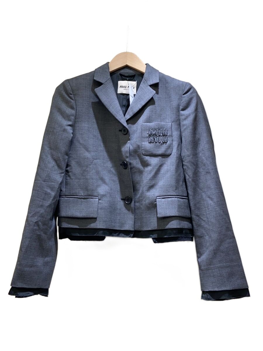 【中古】MIU MIU◆上衣/38/羊毛/GRY/MH1783 10DI【レディース御召しもの】