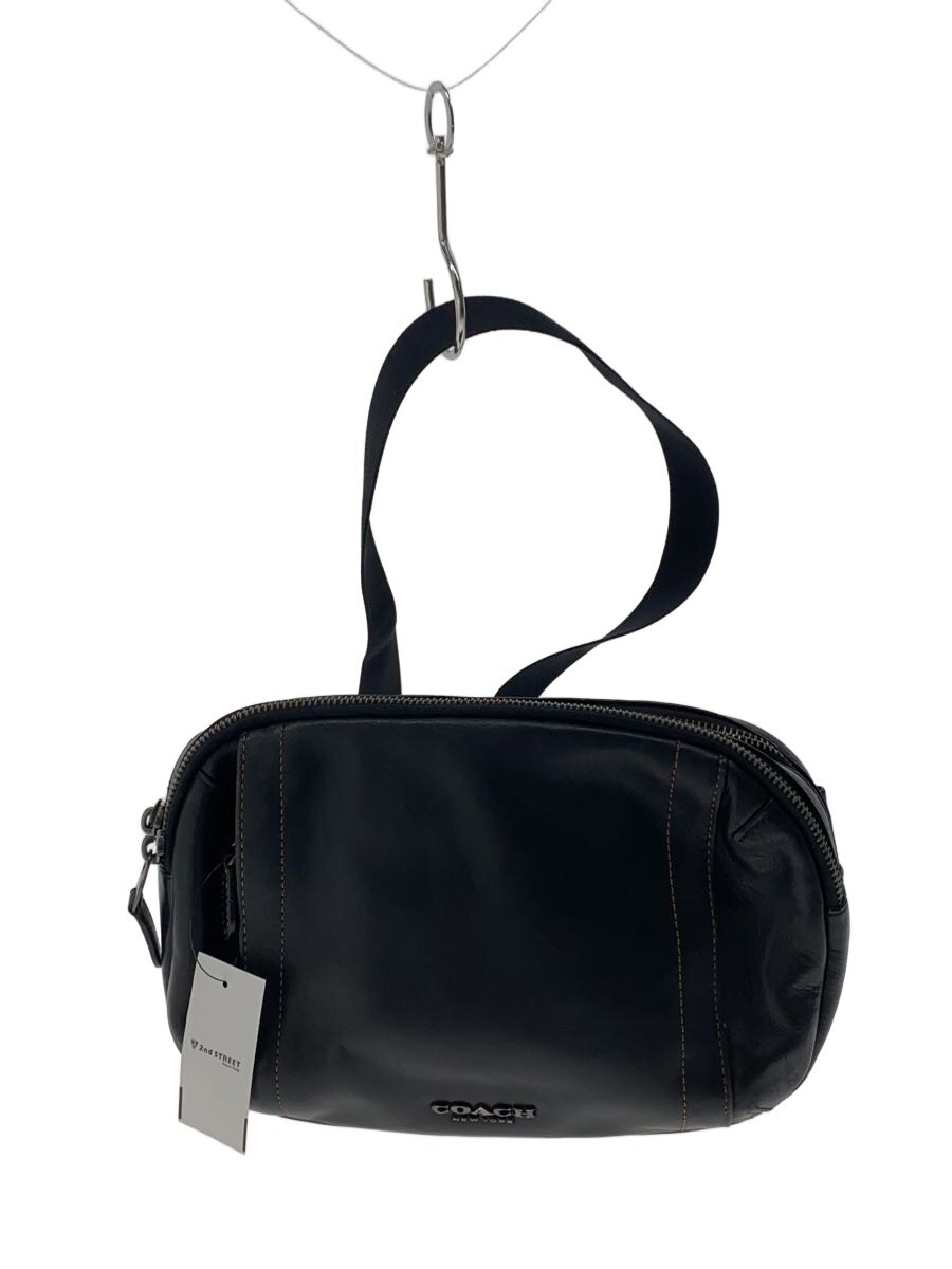 【中古】COACH◆酉の方角御徒面子/なめし革/BLK/無地【御徒面子】