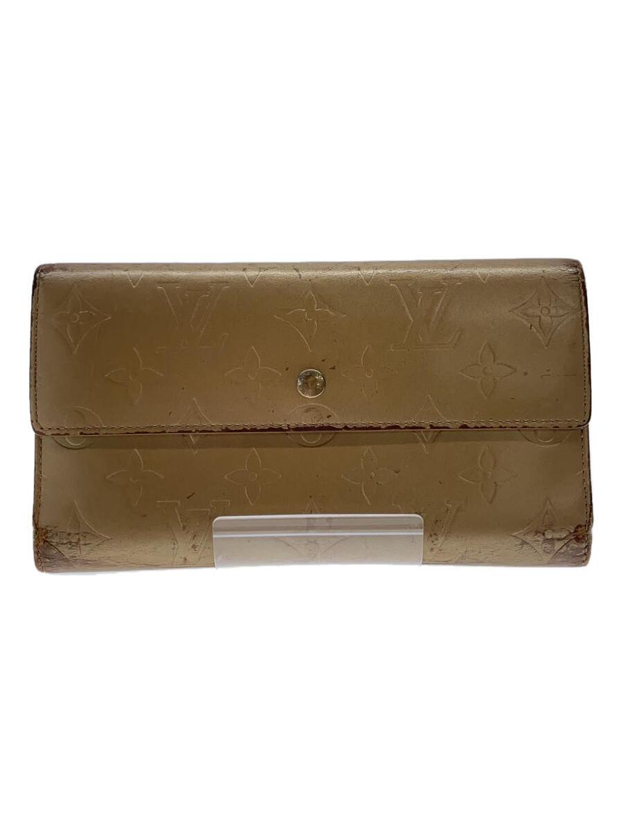【中古】LOUIS VUITTON◆ポルト・トレゾール・インターナショナル_モノグラム・マット_BRW/レザー/BRW/レディース【服飾雑貨他】