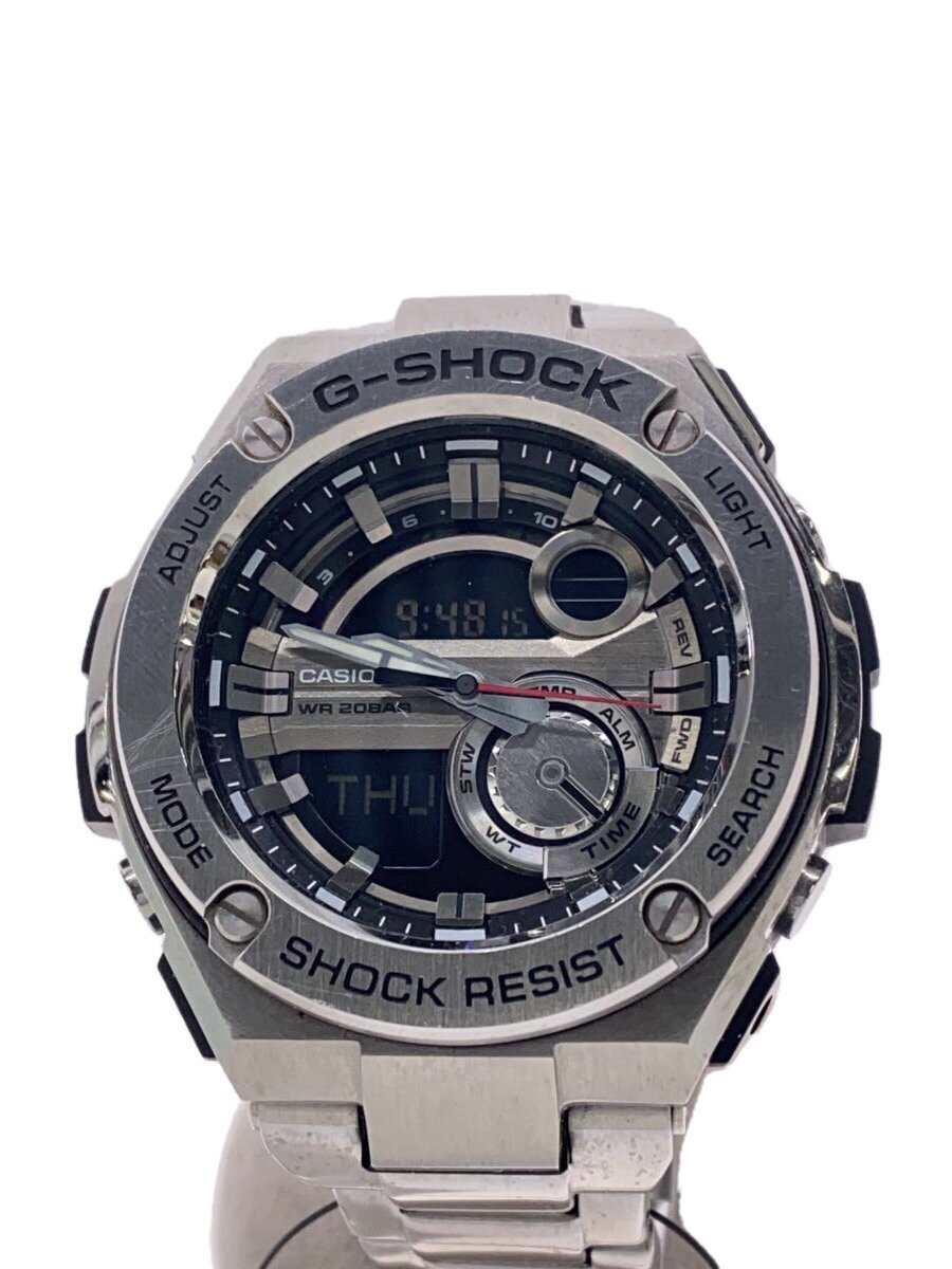 【中古】CASIO◆石英ウオッチ・G-SHOCK/デジアナ/ステンレス鋼/SLV/SLV【服飾雑貨他】