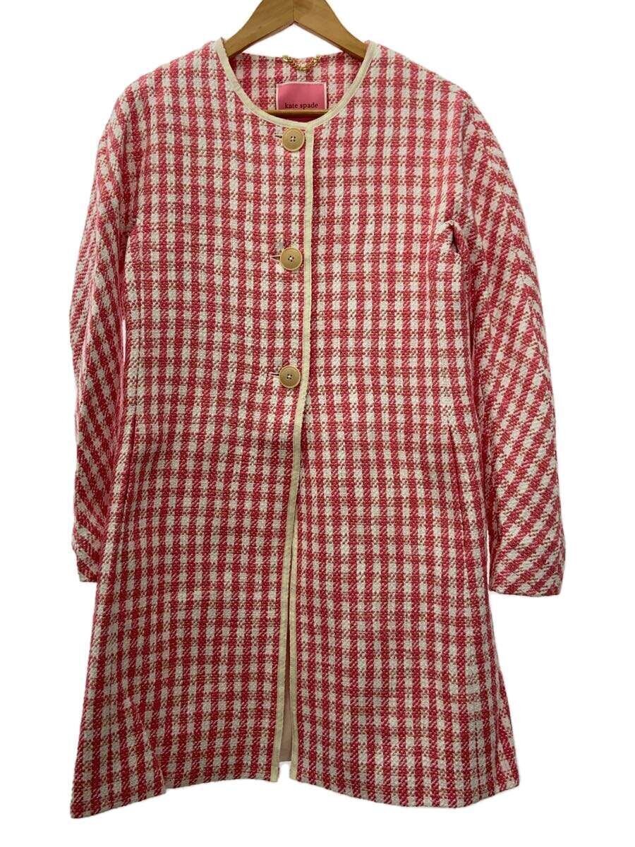 【中古】kate spade new york◆厚地の外套/S/綿織物/PNK/K6667【レディース御召しもの】