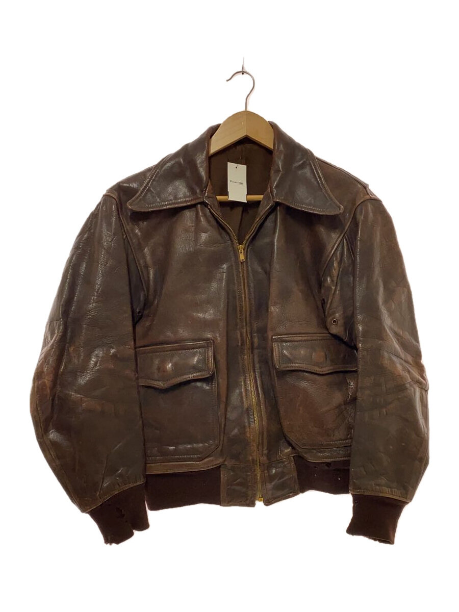 【中古】40s/A-21型/なめし革上衣・上衣/--/--/BRW/無地//【メンズウェア】