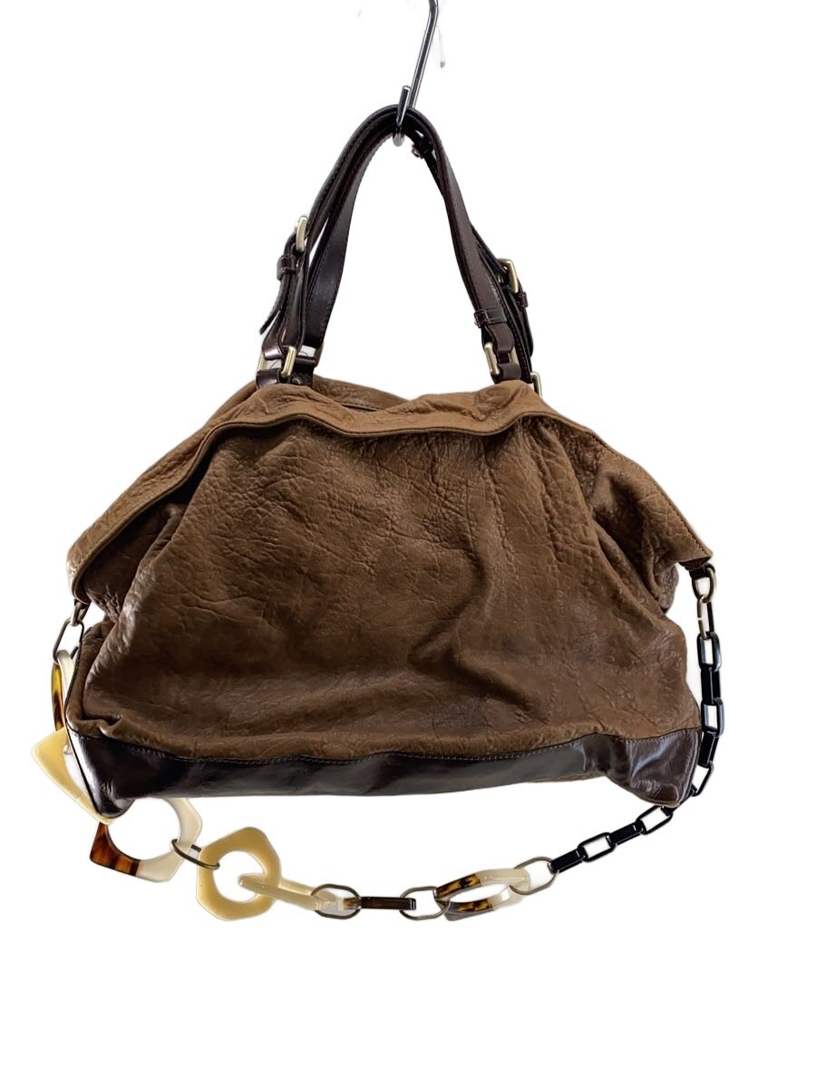 【中古】MARNI◆トートバッグ/なめし革/BRW//【御徒面子】
