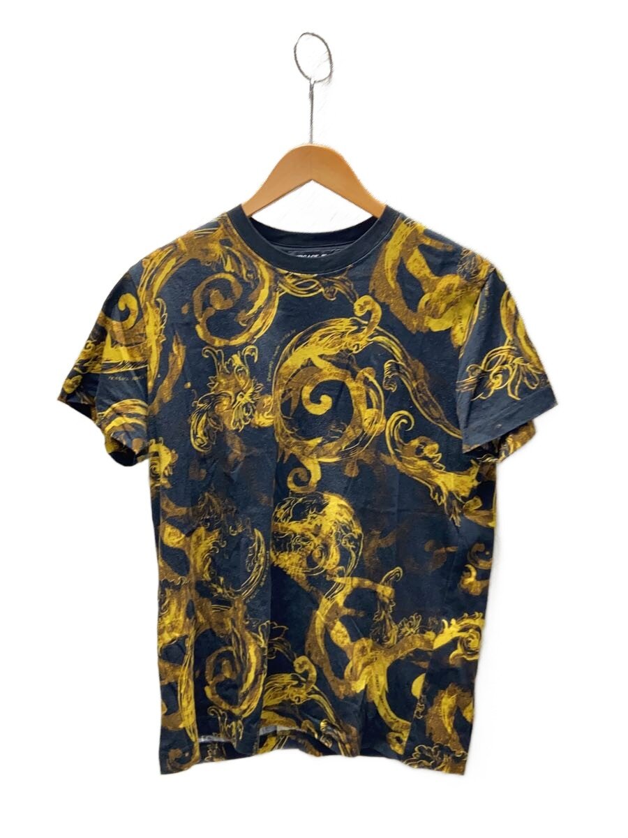 【中古】VERSACE JEANS COUTURE◆ティーシャツ/M/綿織物/BLK/総柄【メンズウェア】