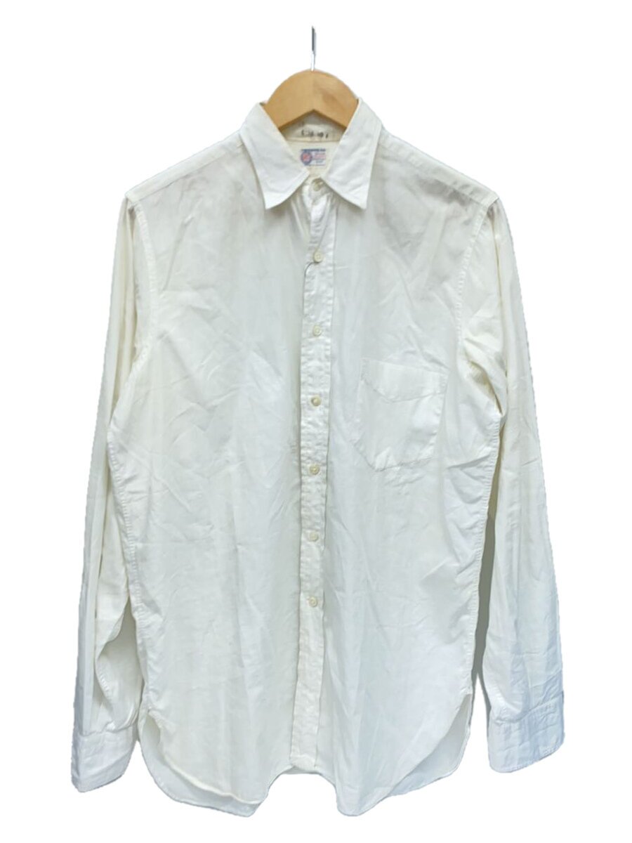 【中古】50s LONGWEAR/マチ付/長袖プルオーバー/綿織物/WHT【メンズウェア】
