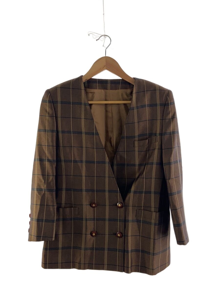 【中古】BURBERRYS◆上衣/9/地絹/BRW/縞模様/FJ018-153//【レディース御召しもの】