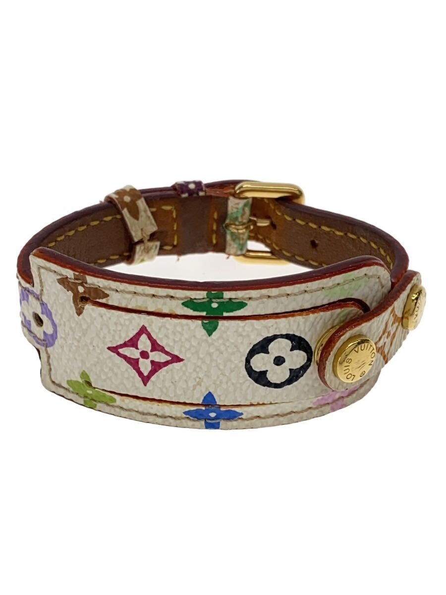 【中古】LOUIS VUITTON◆LOUIS VUITTON ルイヴィトン 腕輪/なめし革/WHT/レディース【服飾雑貨他】