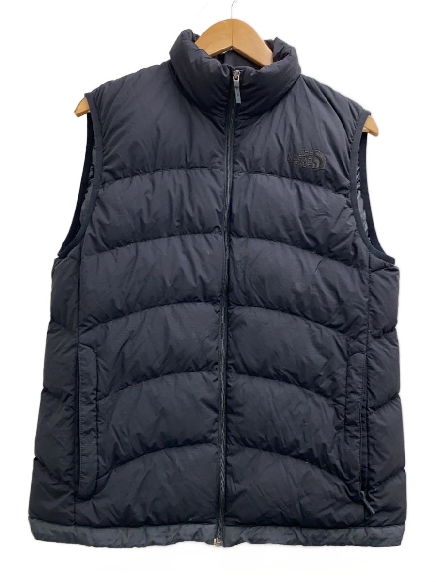 【中古】THE NORTH FACE◆ACONCAGUA VEST_アコンカグアベスト/L/ナイロン/BLK【メンズウェア】