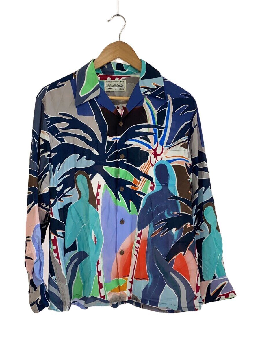 【中古】WACKO MARIA◆半袖プルオーバー/S/人絹/BLU/総柄/22FW-WMS-HI09【メンズウェア】