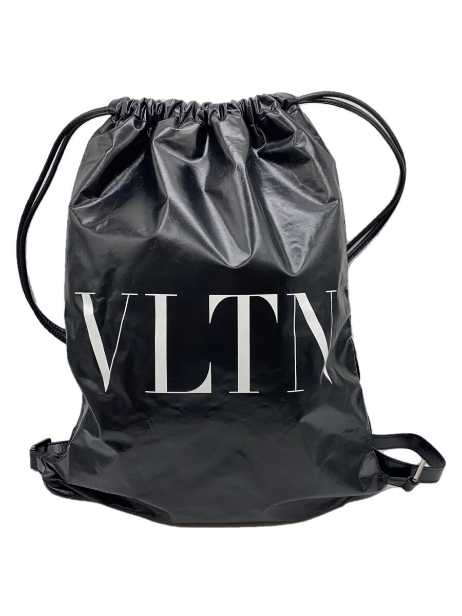 【中古】VALENTINO GARAVANI◆背嚢/なめし革/BLK//【御徒面子】