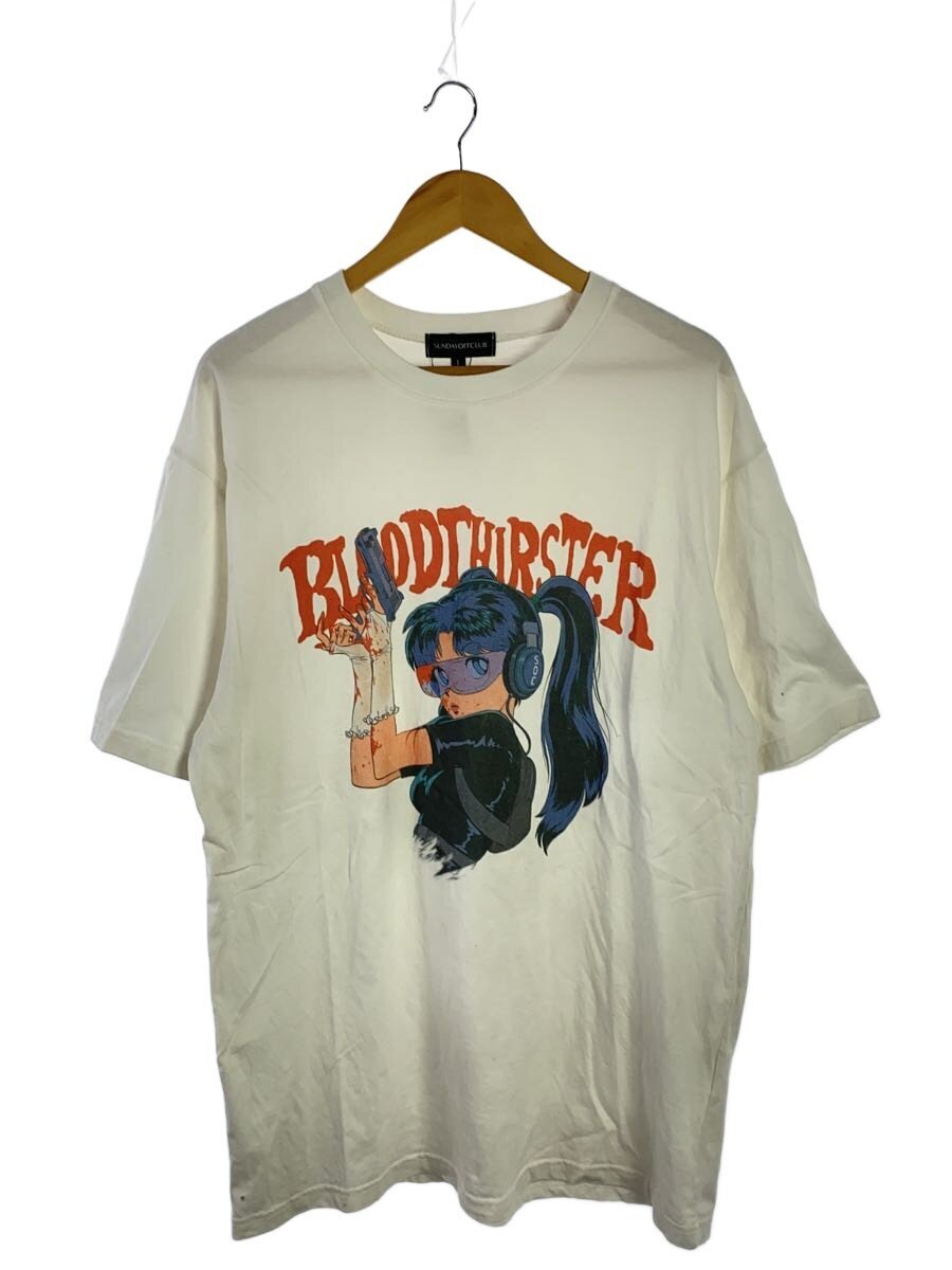 【中古】SUNDAYOFFCLUB◆プルオーバー/L/綿織物/WHT/刷り上げる【メンズウェア】