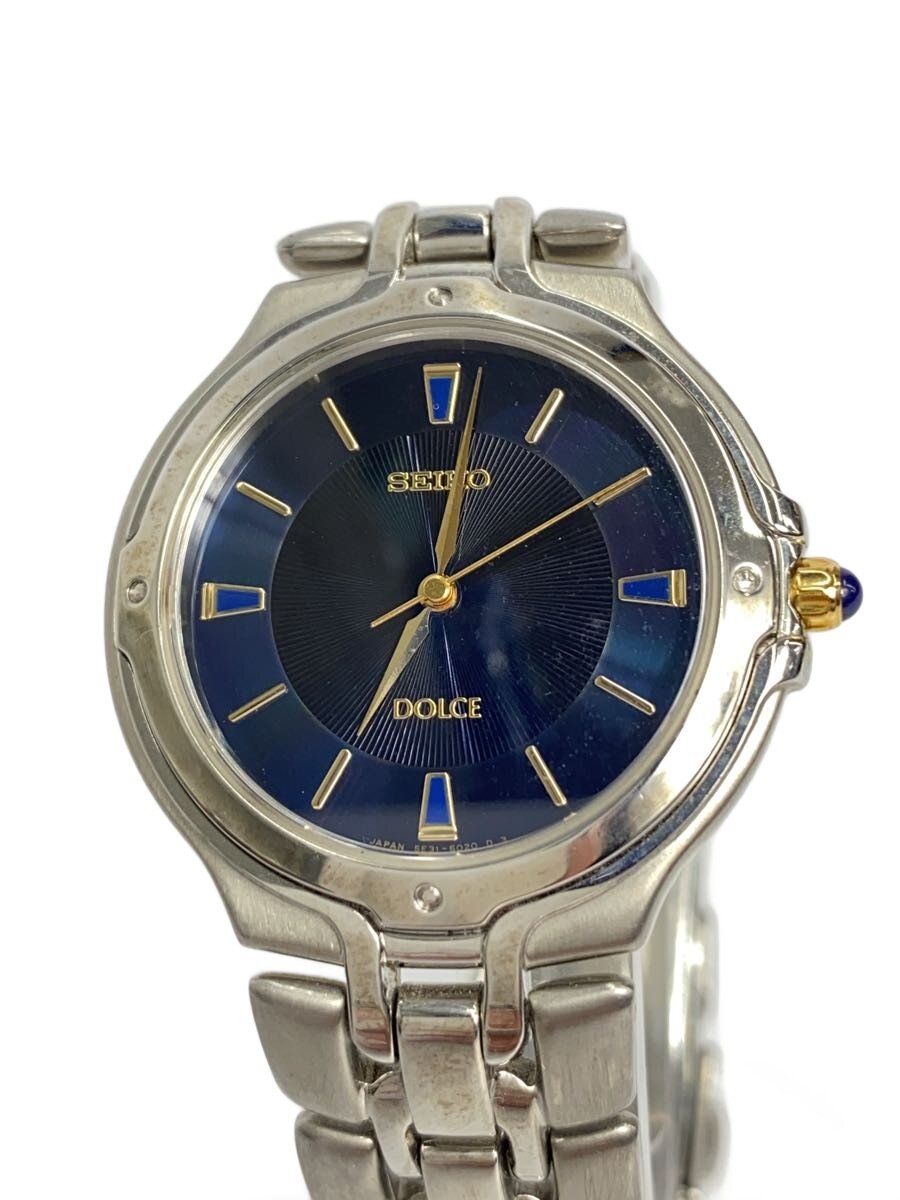 【中古】SEIKO◆石英ウオッチアナログ/--/BLU/SLV/SS/5E31-6010//【服飾雑貨他】