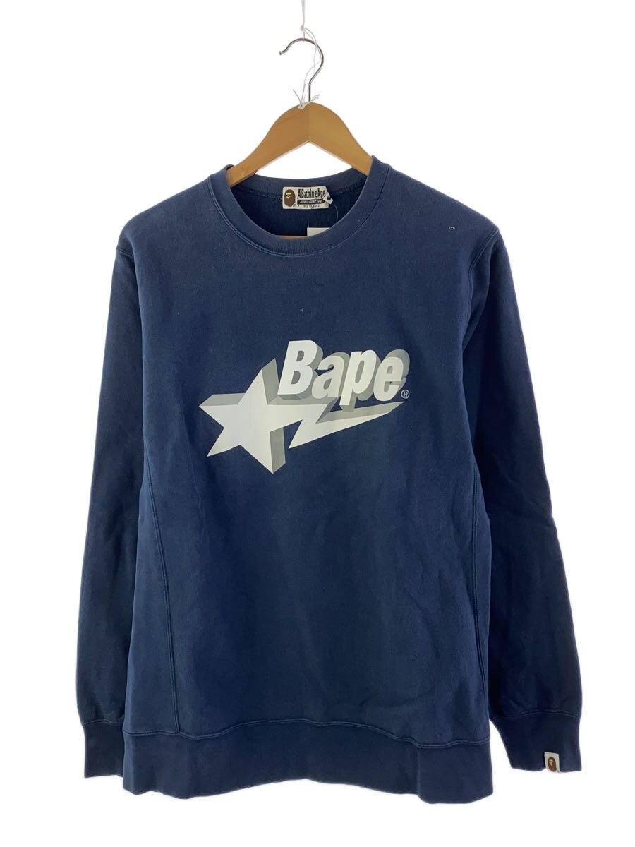 【中古】A BATHING APE◆流汗/XL/綿織物/NVY/色褪せ当て嵌める感有【メンズウェア】