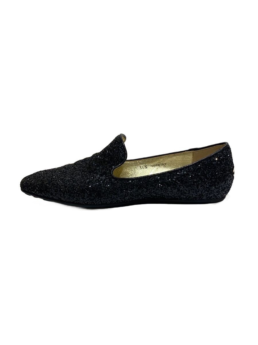 【中古】JIMMY CHOO◆歌劇場シューズ/イタリア製/スパンコール/36.5/BLK【シューズ】