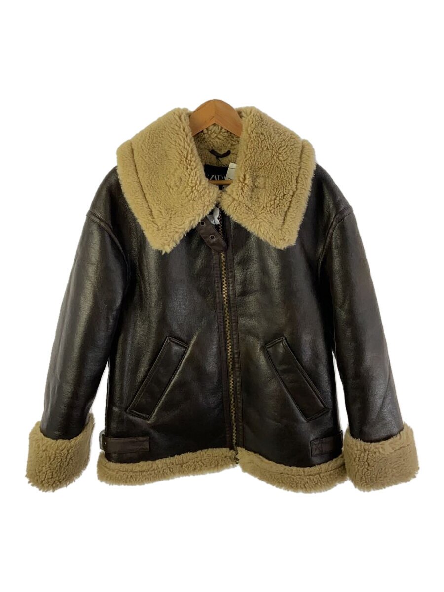 【中古】ZARA◆ダブルフェイスモーターサイクルジャケット/ムートンジャケット/ブラウン/2969/290/【レディースウェア】｜2ｎｄ STREET 店