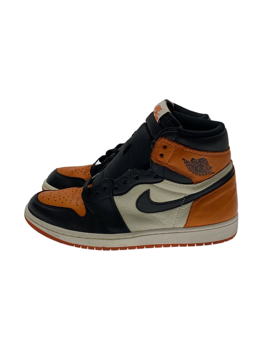 【中古】NIKE◆AIR JORDAN 1 RETRO HIGH OG/エアジョーダン1レトロハイ/黒いこと/28珊/BLK【シューズ】