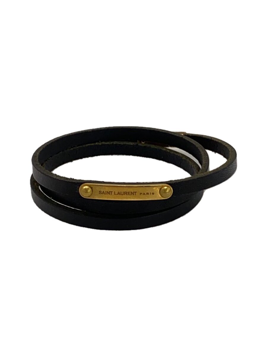 【中古】SAINT LAURENT◆腕輪/--/BLK/レディース/3重【服飾雑貨他】