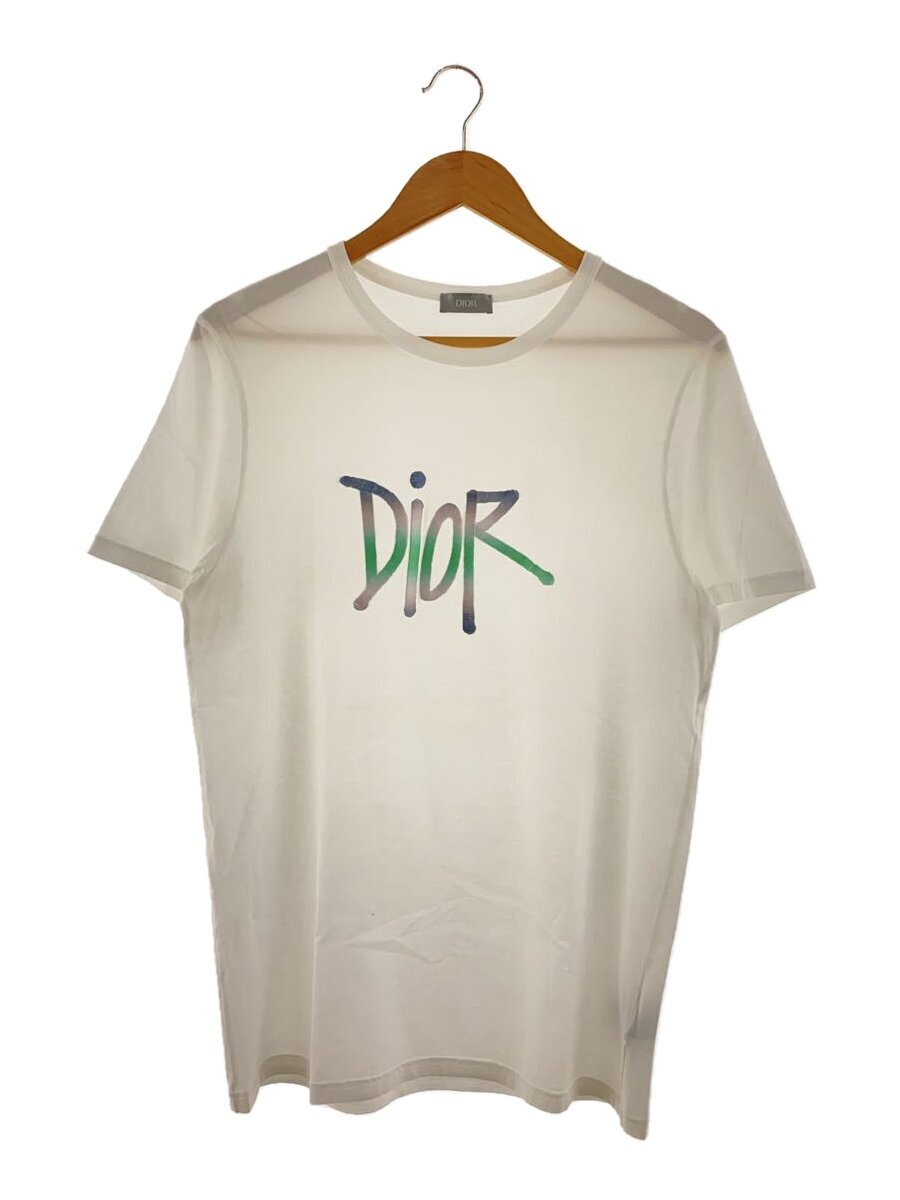 【中古】Christian Dior◆L/Embroidered Logo Tee/ティーシャツ/M/綿織物/WHT/無地/033J600D0589//【メンズウェア】