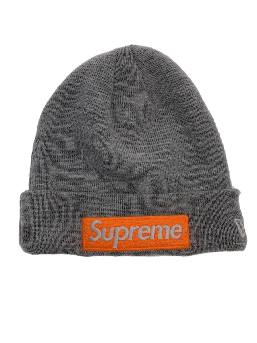 【中古】Supreme◆×NEW ERA/BOX LOGO/編み物旗がしら/FREE/アクリル樹脂/薄墨色/メンズ【服飾雑貨他】
